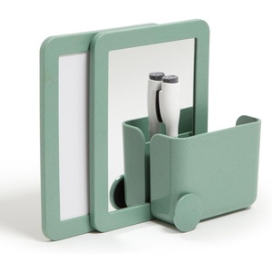 U Brands Magnetic Locker Garden Accessory and Decorating Kit, Back to School Essentials, Boho/Sage, 5 Piece, Mirror, Cup, and More(Green)
