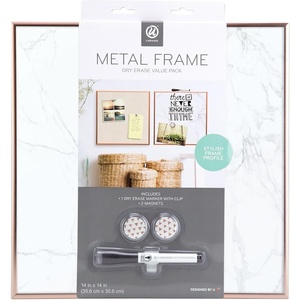 U Brands Magnetic Marble Print Dry Erase Board White Board, 11″ x 15.5″, Frameless, Includes Magnet and Marker(14″W x 14″H)