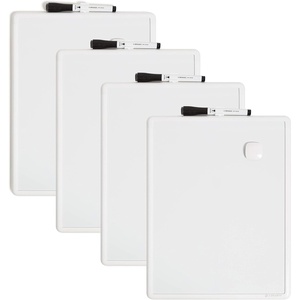 U Brands Magnetic Small Whiteboard Set, 11″ x 14″, 4 Pack, Contempo White Modern Frame, Mini White Board Fridge and Locker, Small Dry Erase Board, Includes 4 Markers & 4 Magnets