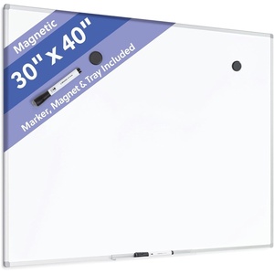 U Brands Magnetic Whiteboard, 24″ x 18″, Slim Aluminum Frame, Includes Dry Erase Marker, Magnet, and Clip-On Tray(40″W x 30″H)