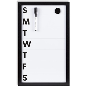 U Brands Magnetic Whiteboard 24″ x 36″, Black Wood Frame Dry Erase Board, Wall Mounted White Board for Office, Classroom, Home, Planning & Organization(11″W x 18″H)