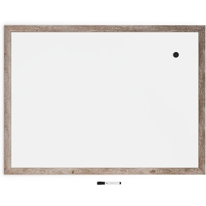 U Brands Magnetic Whiteboard, 36″ x 48″, Wall Mounted Dry Erase Board with Rustic Wood Frame, White Board for Home, Office, Classroom(48″W x 36″H)