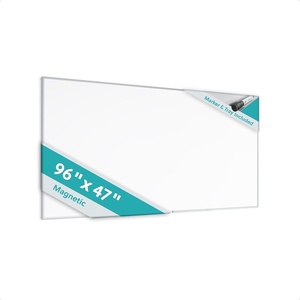 U Brands Magnetic Whiteboard with Silver Aluminum Frame, 96″ x 48″ Inches, Dry Erase Board White Board for Office Supplies and Classroom Use(96″W x 47″H)