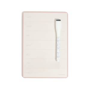 U Brands Mini Weekly Calendar Whiteboard for Locker, Pink Magnetic Dry Erase Calendar White Board, 5.5″ x 8″, Small Fridge White Board, Mini Whiteboard for Locker, Includes Dry Erase Marker