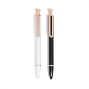 U Brands Monterey Ballpoint Pens, Set of 2, Stripes And Dots With Gold Details, Bold (1.0 mm) Point, Black Ink(2 Count (Pack of 1))