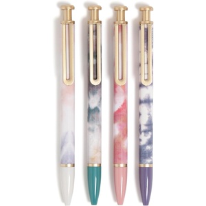 U Brands Monterey Ballpoint Pens, Set of 4, Black and White With Rose Gold Details, Bold (1.0 mm) Point, Black Ink(Soft Dye)