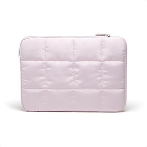 U Brands Nylon Puffy Zipping Large Laptop Sleeve, 10.5″ x 15″, MacBook Bag, Laptop Case for MacBook Pro, MacBook Air, Chromebook, HP Computer, Matcha Green(Petal Pink)