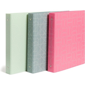 U Brands Poly Performance Artistic Marks Fashion 1″ Binders, Green, Blue and Pink, Silver Metal O-Rings, 3 Count