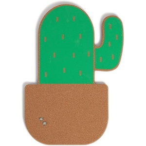 U Brands Potted Cactus Cork Bulletin Board, 12” x 17”(Cactus)