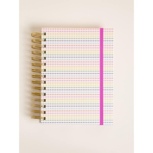 U Brands Responsibly Sourced ‘Stripes & Brights’ Tabbed Journal, Office Supplies, Textured Cover, Gold Hardware, 6” x 8″