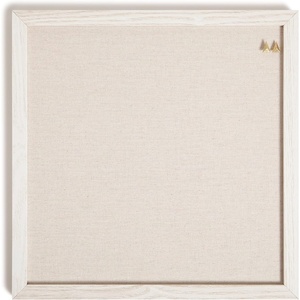 U Brands Rustic Linen Bulletin Board, 14″ x 14″, White Wood Style Frame, Industrial Grade Pinning Surface, Includes Push Pins(Bulletin Board – Linen)