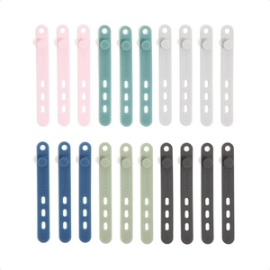 U Brands Silicone Cable Ties Cord Wraps 20 Pack, Assorted Colors Cable Management Organizer, Reusable Cable Bands for Desk, Office, and Travel