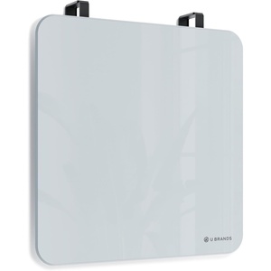 U Brands Square Magnetic Glass Dry Erase Board, Only for use with HIGH Energy Magnets, 12″ x 12″ Inches, Frameless, Marker Included (2343U00-01), White(12″W x 12″H)