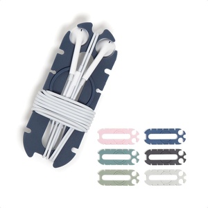 U Brands Tech Classics Silicone Cord Winders 6 Pack, Assorted Colors Earbud Holder Cable Organizer, Cord Wraps for Headphones, Chargers, and Travel Accessories