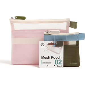 U Brands Tech Pouch Combo, Set of 2(Rose Pink and Olive Green)