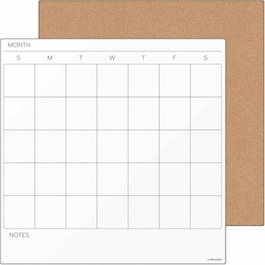U Brands Tile Board Value Pack, Dry Erase Calendar White Board, Corkboard, 14″ x 14″ Inches, Frameless(Tile)