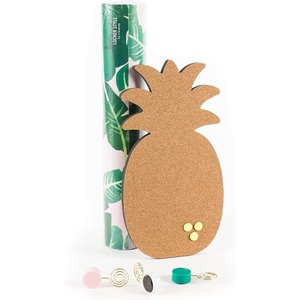 U Brands Tropical Locker Accessory Kit, Includes Magnets, Wrap, Pineapple Cork Board, Push Pins(11.3″ x 5″)