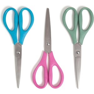U Brands U-Eco 8″ Scissors for Office, Assorted Brights, Patented Concave Blade Technology, Craft Scissor Set, Pack of Scissors for Gift Wrapping and Crafting, Set of 3 (6607U01-24)