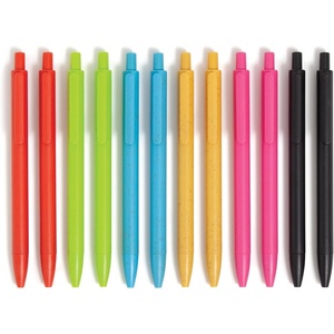U Brands U-Eco Ballpoint Click Pens with Refills, Set of 8, Core Speckle, Medium (0.7 mm) Point, Black Ink(Bold and Bright)