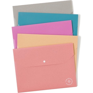 U Brands U-Eco Poly Document Holders, Set of 10, Assorted Brights, Single Pocket, Letter Size (6601U01-12)(Letter)
