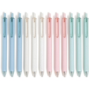 U Brands U-Eco Recycled Gel Pens, Retractable Black Ink Pens, Set of 4, Medium 0.7mm Point, Smooth Writing Gel Ink, Pastel Speckle Barrel, Office School Supplies(12 Count (Pack of 1))