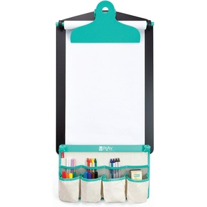 U Play Childrens Wall Art Easel, Premium Chalk Surface and Paper Roll, Art Accessories Included, 17 x 4.72 x 25.39 Inches(Wall Easel With Accessories)