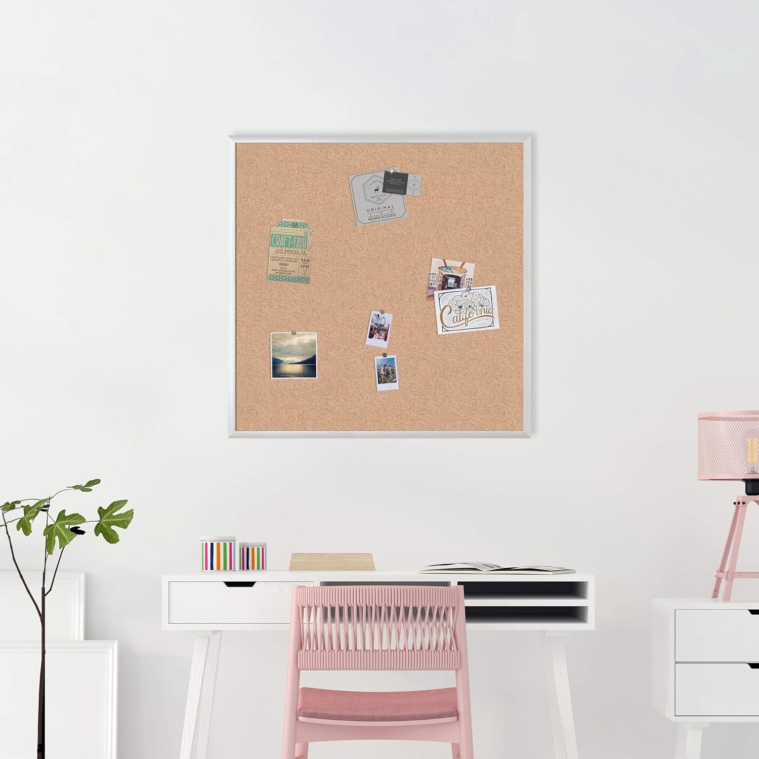 image:imageU Brands Cork Bulletin Board 36 x 36 Inches Silver Aluminum Frame 2877U000136 x 36