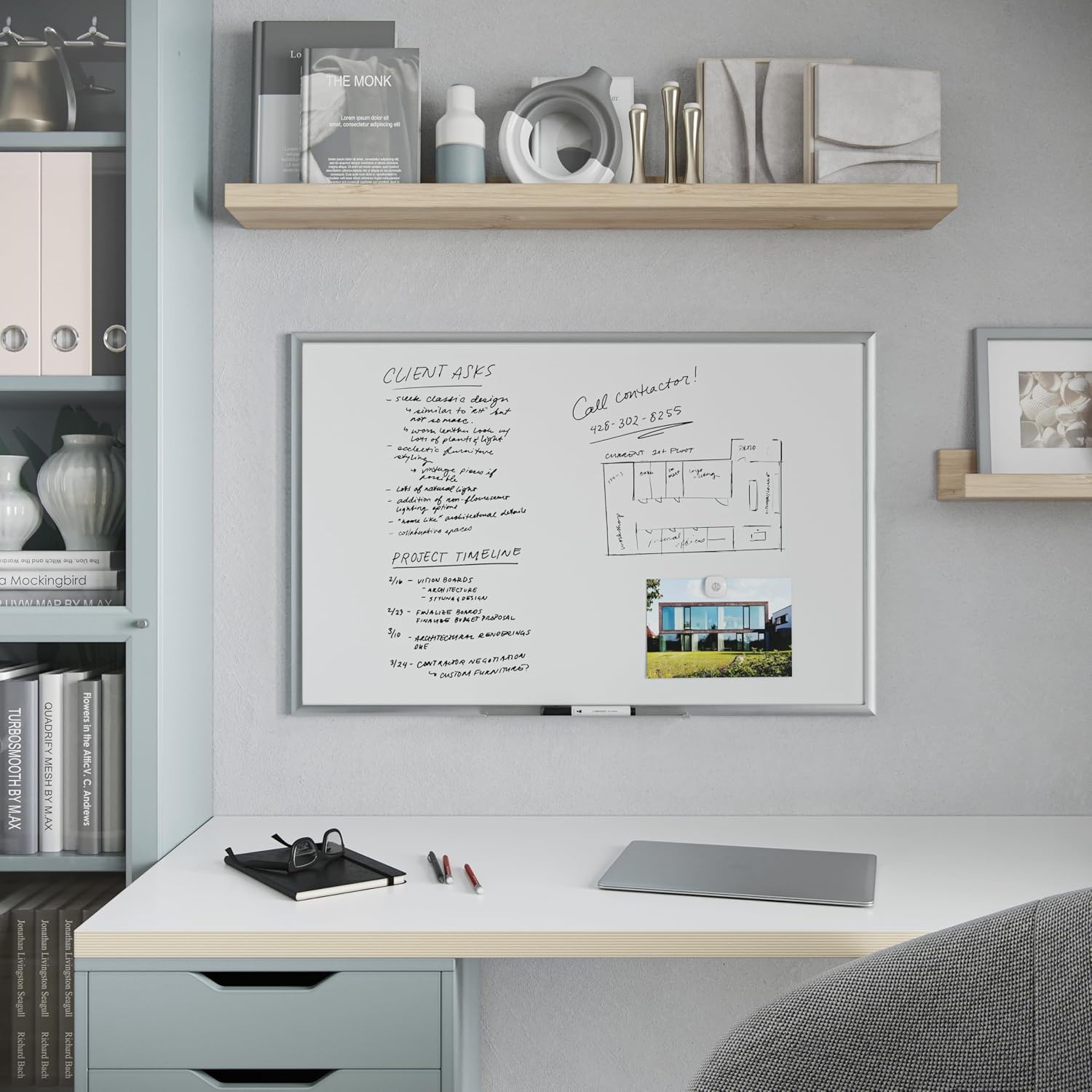 image:imageU Brands Magnetic Whiteboard 16 x 20 Wall Mounted Dry Erase Board with Silver Aluminum Frame Includes Markers Magnets and Eraser White Board for Home Office Classroom23 x 35 Value Pack