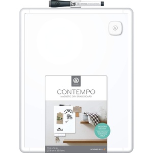 U Brands Contempo Magnetic Dry Erase Board White Board, 11″ x 14″ Inches, White Frame