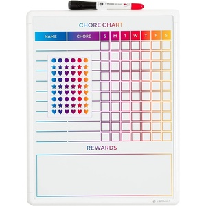 U Brands Contempo Magnetic Dry Erase Chore Chart, 11 x 14 Inches, White Frame (3603U00-04)