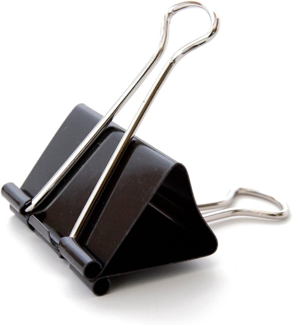 image:imageU Brands Binder Clips Large 2Inch Width 1Inch Paper Holding Capacity Black and Silver Steel 12CountLarge