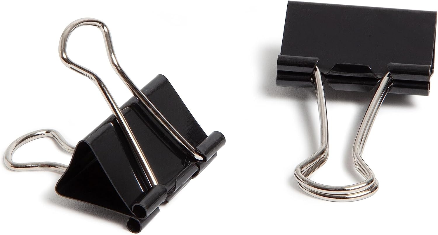 image:imageU Brands Binder Clips Large 2Inch Width 1Inch Paper Holding Capacity Black and Silver Steel 12CountMedium