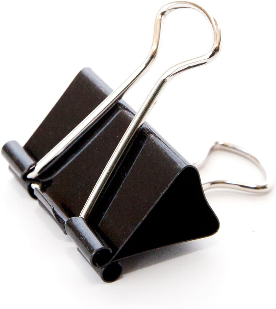image:imageU Brands Binder Clips Large 2Inch Width 1Inch Paper Holding Capacity Black and Silver Steel 12CountMedium